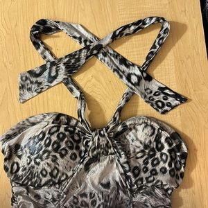 Almost knee length cocktail dress